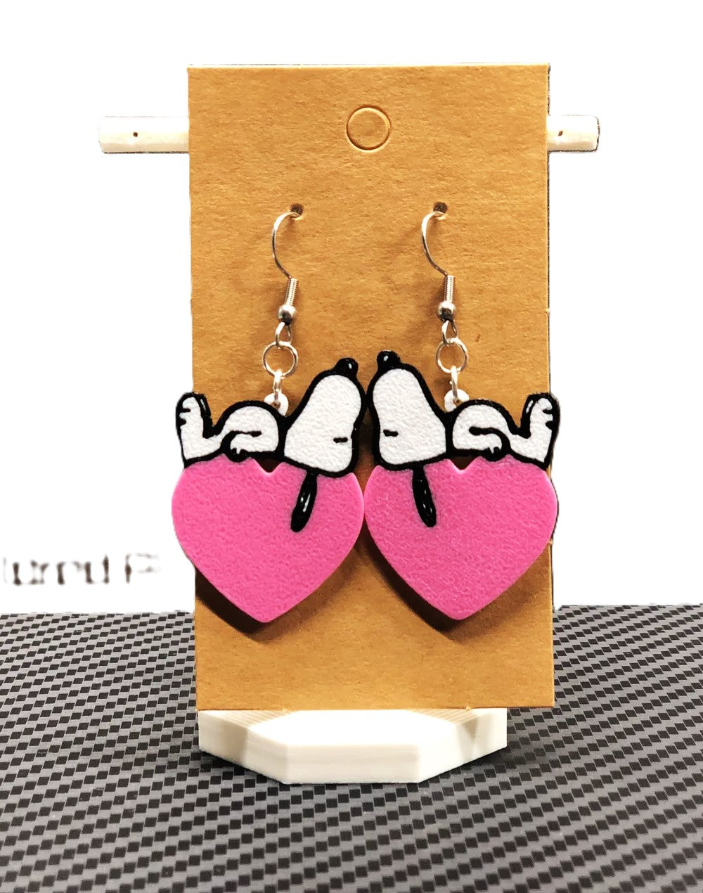 Snoopy Heart Valentine's Earrings -Plastic | Cute Valentine's Day Snoopy Earring