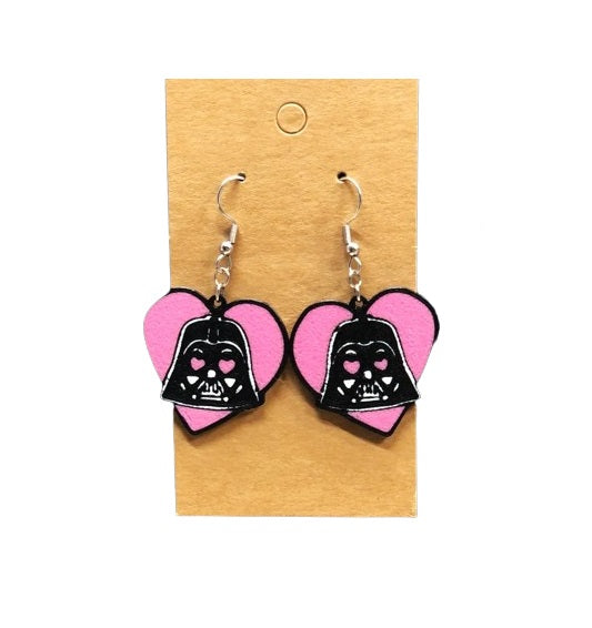 Vader in Love Valentine's Earrings - Plastic | Fun Valentine's Day Jewelry Gift