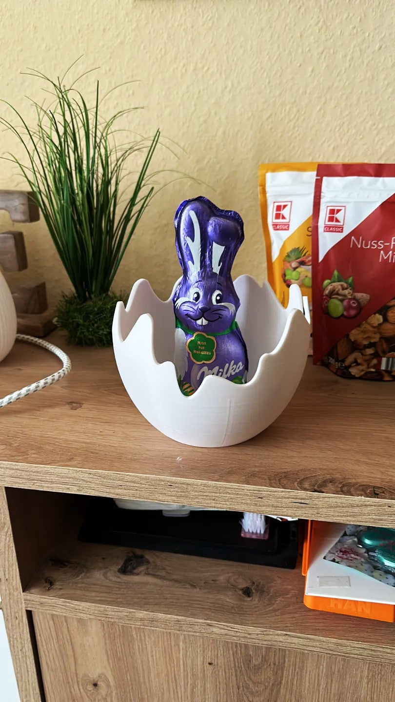 Easter Egg Shell Bowl - Unique Cracked Shell Design - Smooth Edged Home Decor