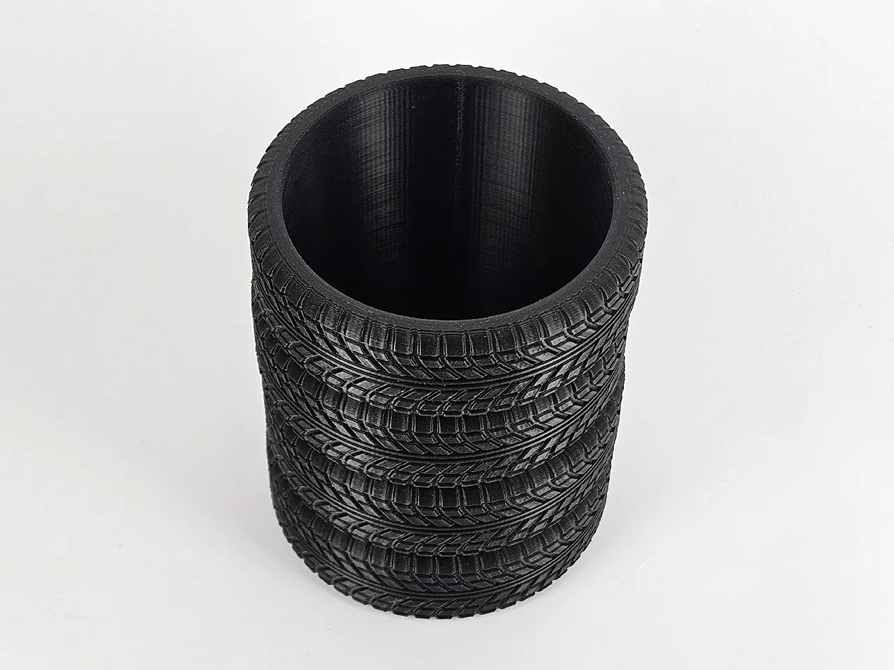 Tire Stack Pen Holder Plastic | Fun Office Table Desk Accessory - Black