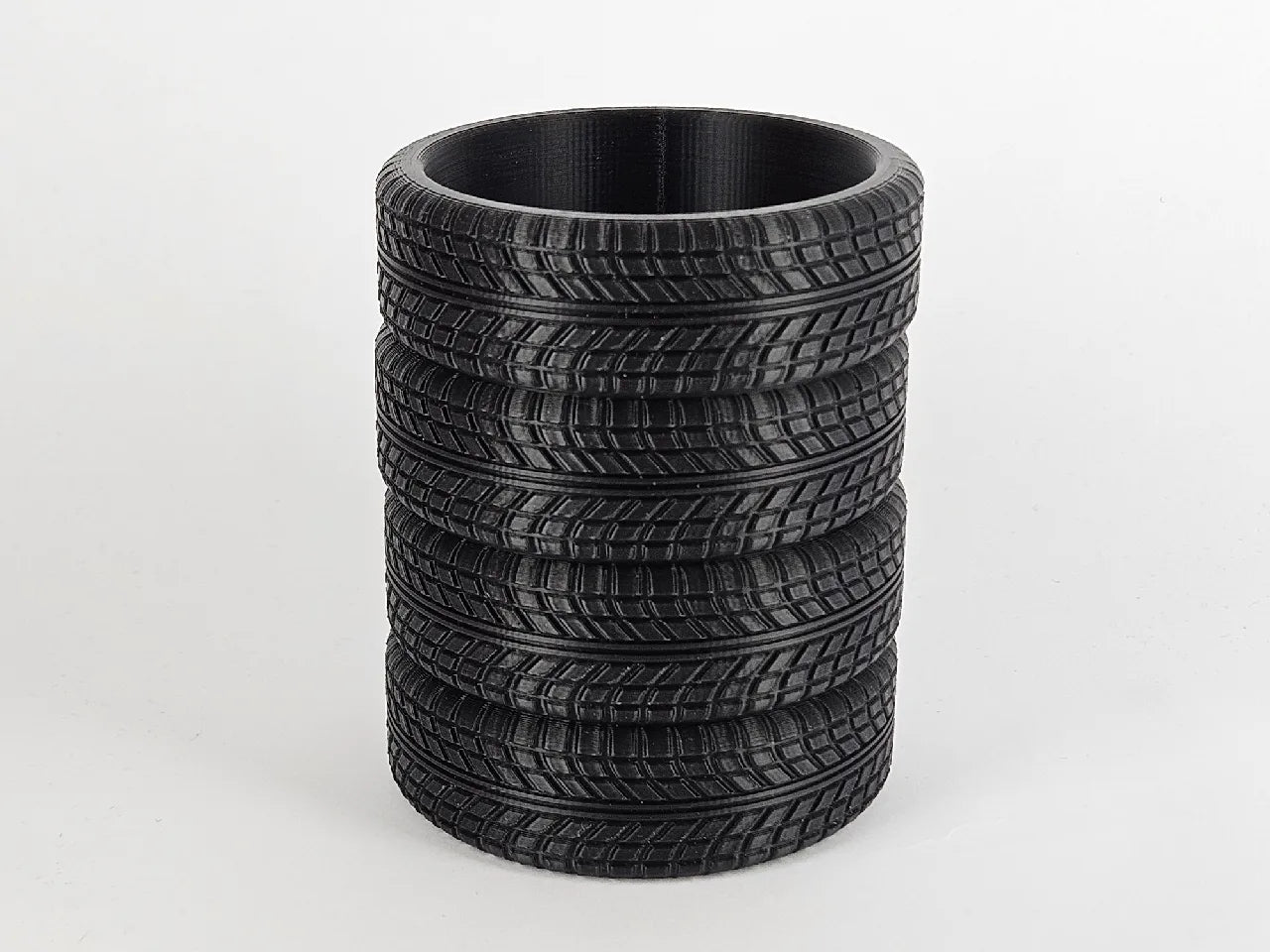 Tire Stack Pen Holder Plastic | Fun Office Table Desk Accessory - Black