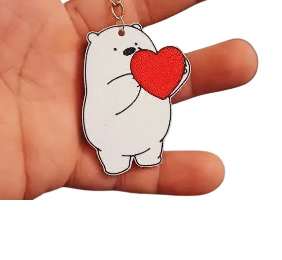 Baby Icy Bear Love Keychain - Plastic | Adorable Valentine's Day Gift Keychain