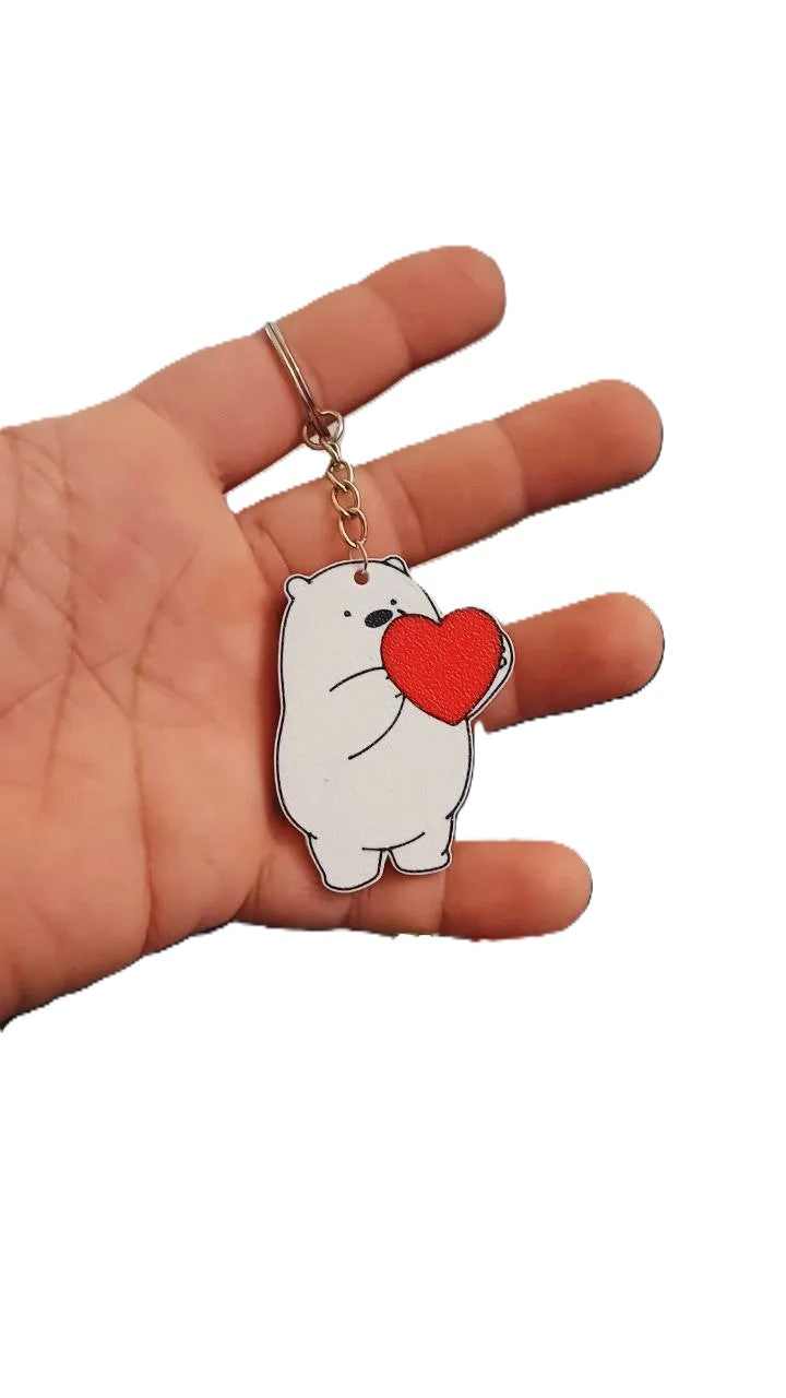 Baby Icy Bear Love Keychain - Plastic | Adorable Valentine's Day Gift Keychain