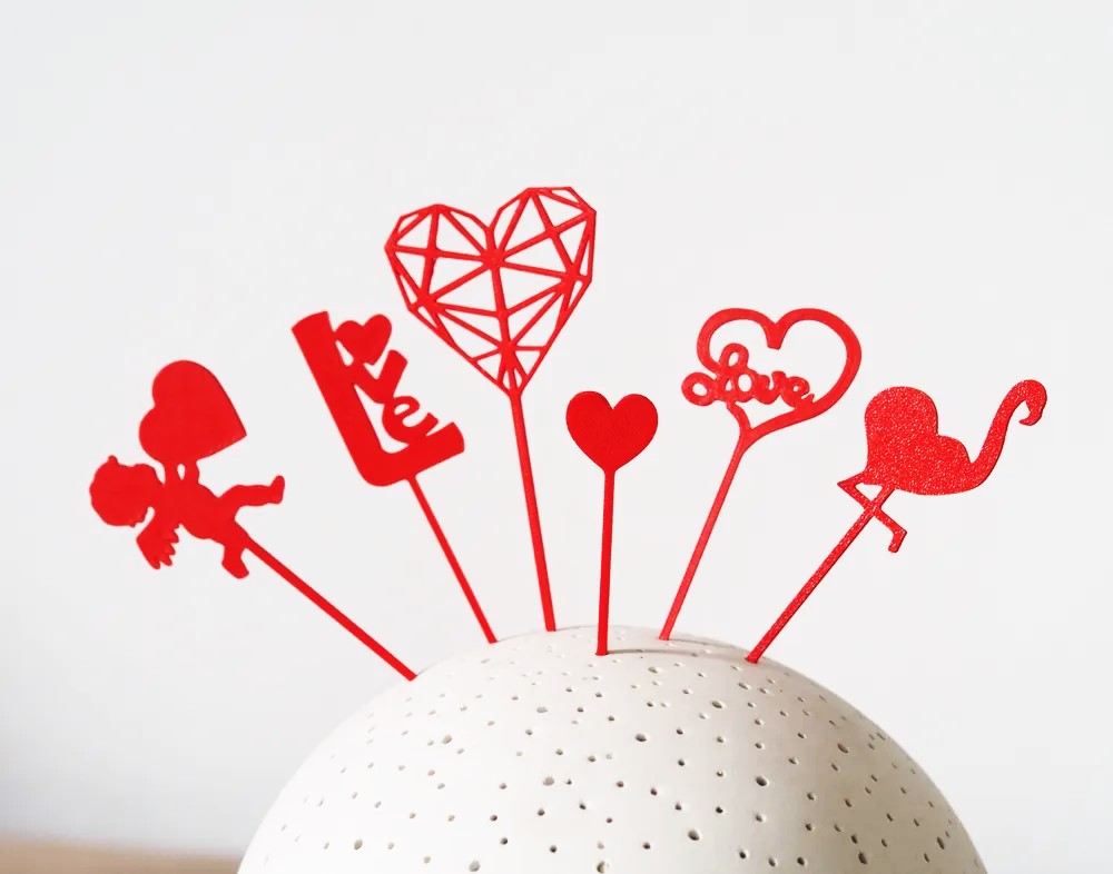 6 Pcs Valentine's Day Toppers for Cupcakes | Romantic Decorations for Desserts