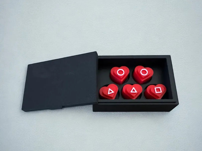 Heart-Shaped Gonggi – Red Stones Valentine's Day Gift