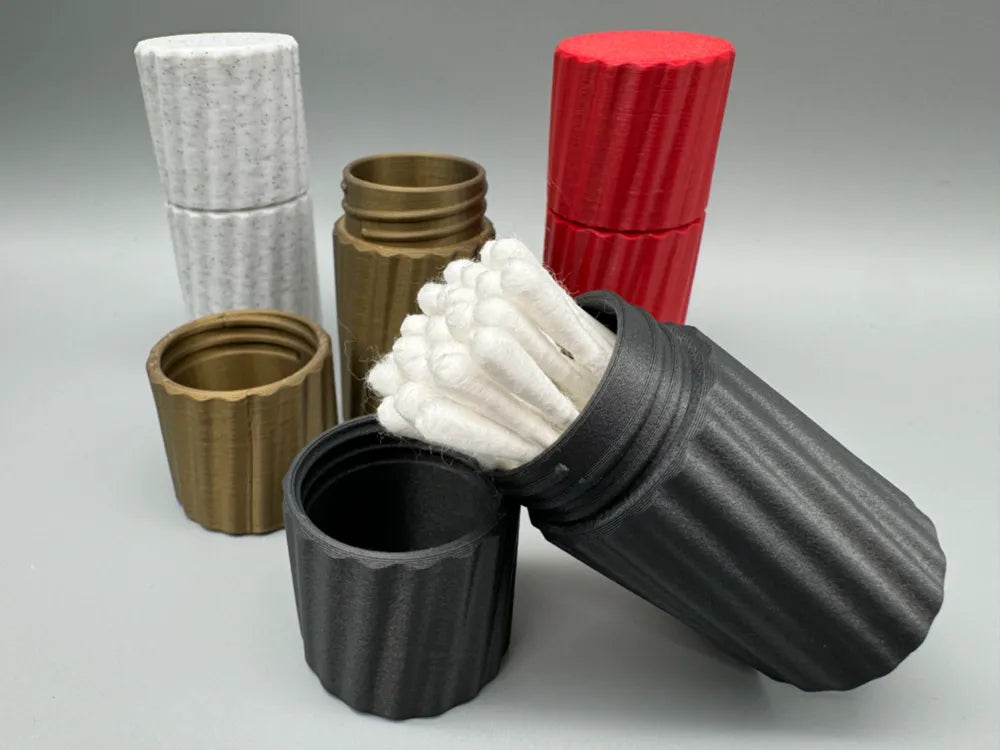 Cotton Swab Travel Case – Elegant Compact Screw-Lid Holder for Hygiene Use