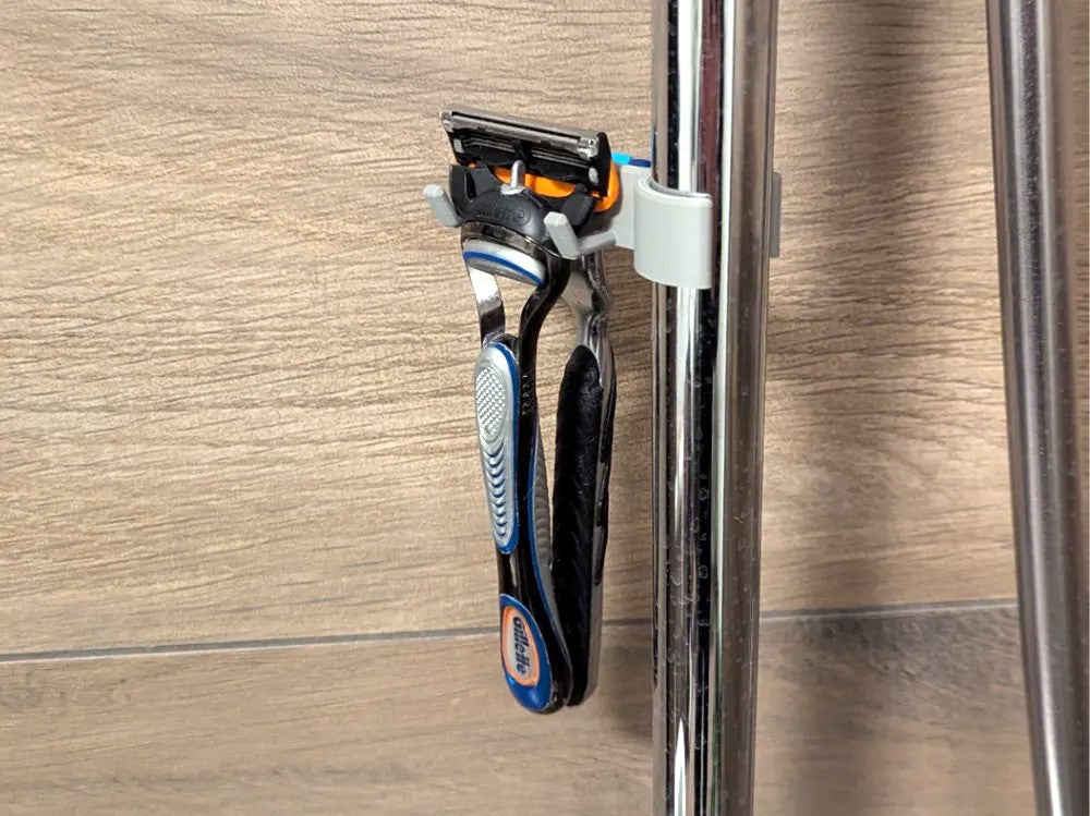 Shower Rail Razor Holder – Adjustable Clip-On Bathroom Organizer In Multi Sizes