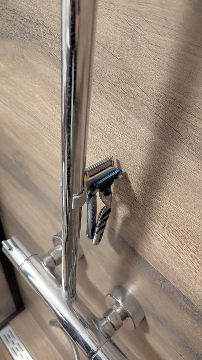 Shower Rail Razor Holder – Adjustable Clip-On Bathroom Organizer In Multi Sizes