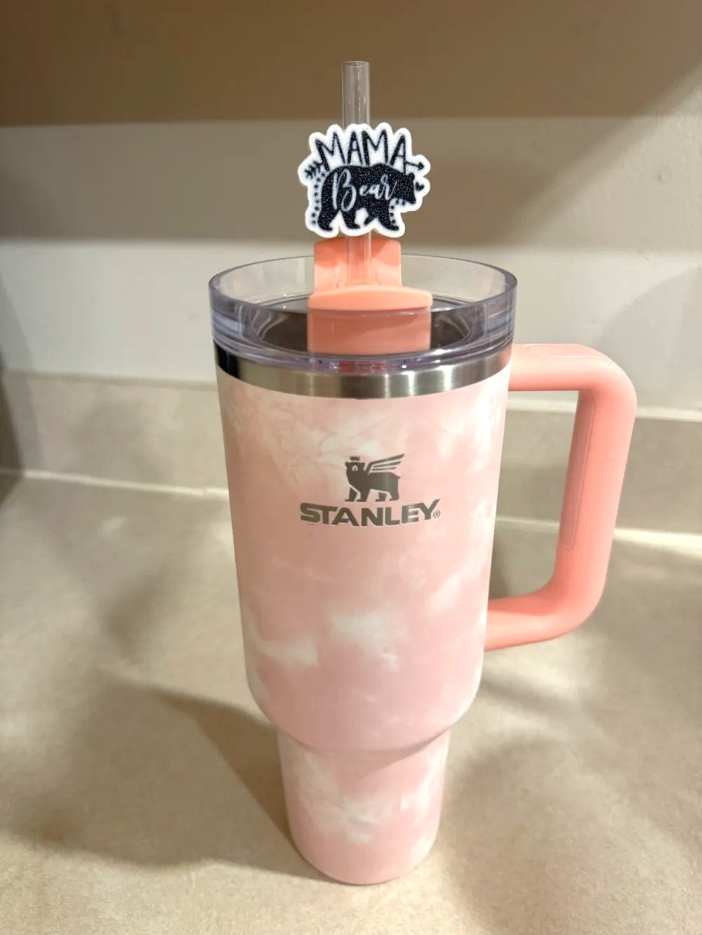 Mama Bear Straw Topper for Tumbler – Cute & Functional Tumbler Accessory for Mom