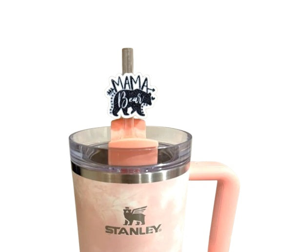 Mama Bear Straw Topper for Tumbler – Cute & Functional Tumbler Accessory for Mom