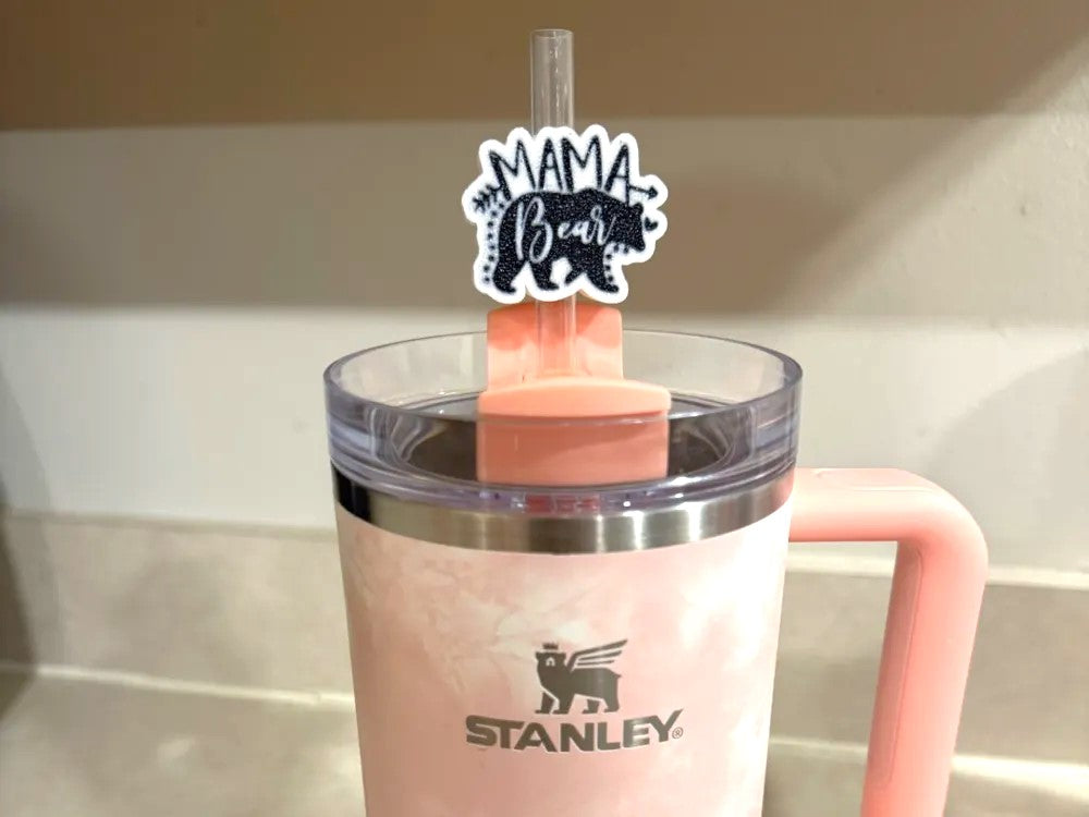 Mama Bear Straw Topper for Tumbler – Cute & Functional Tumbler Accessory for Mom