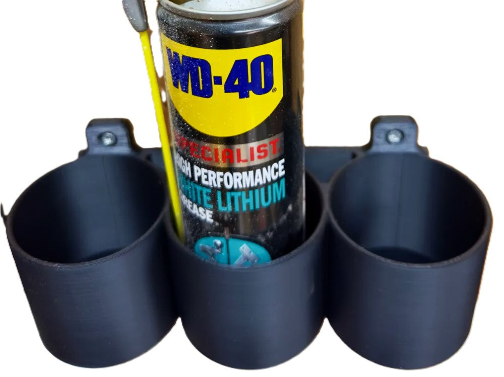 Oil Cans Wall Mount Holder – 3 Compartments for Organized Storage for Oil Cans