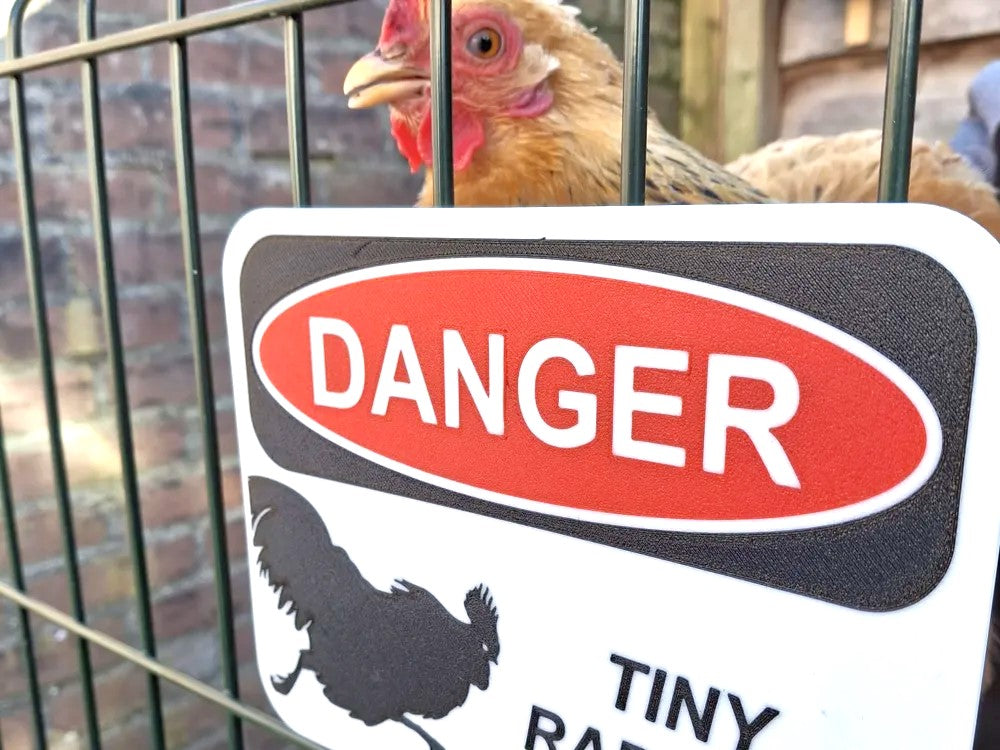 Chicken Danger Sign for Garden – Funny Yard Warning Sign for Chicken Owners