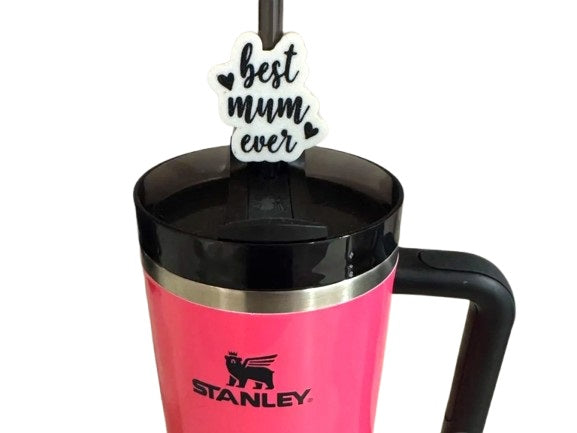 Best Mum Ever Cup Straw Topper – Perfect Tumbler Accessory for Mother's Day