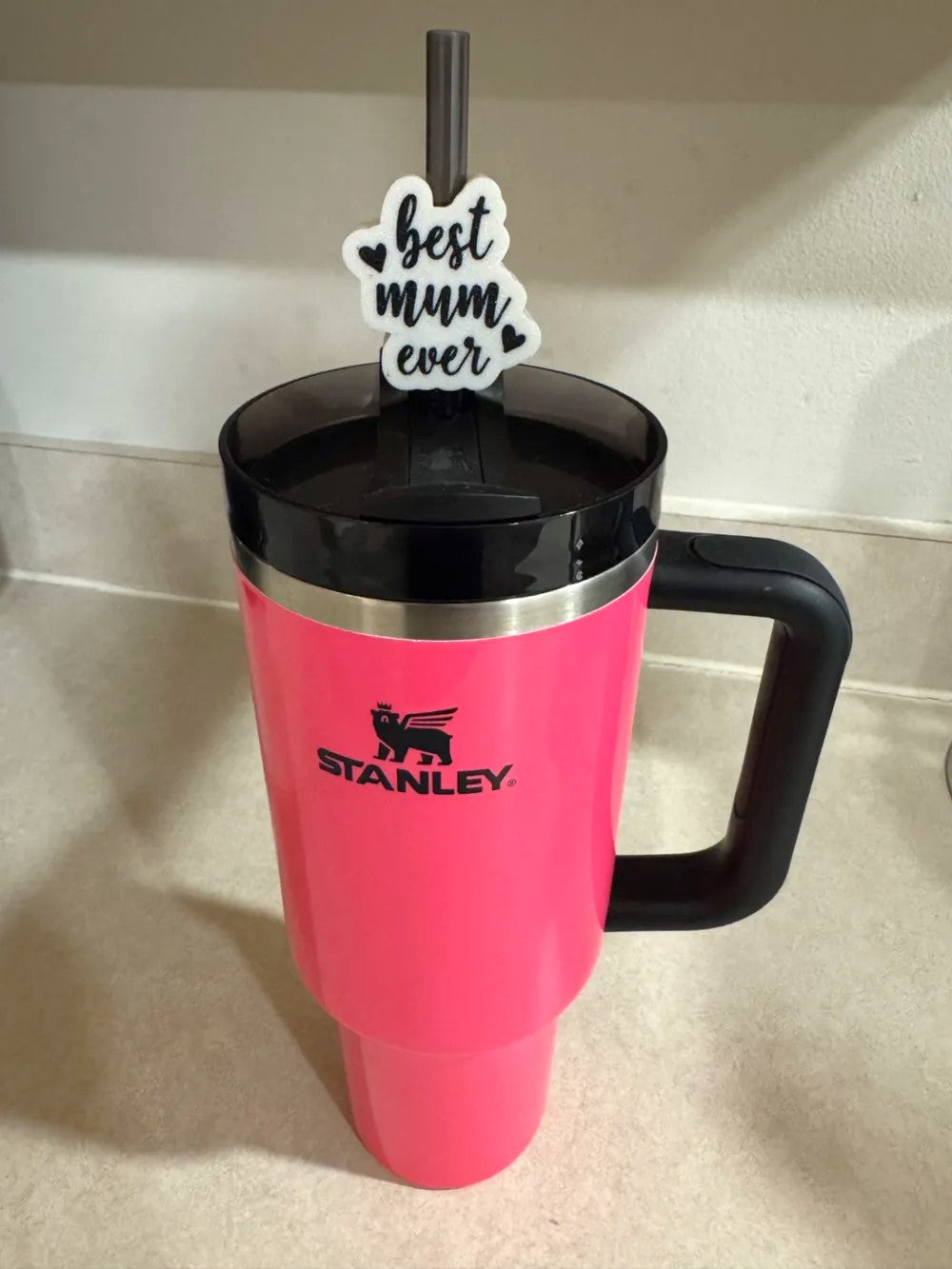 Best Mum Ever Cup Straw Topper – Perfect Tumbler Accessory for Mother's Day