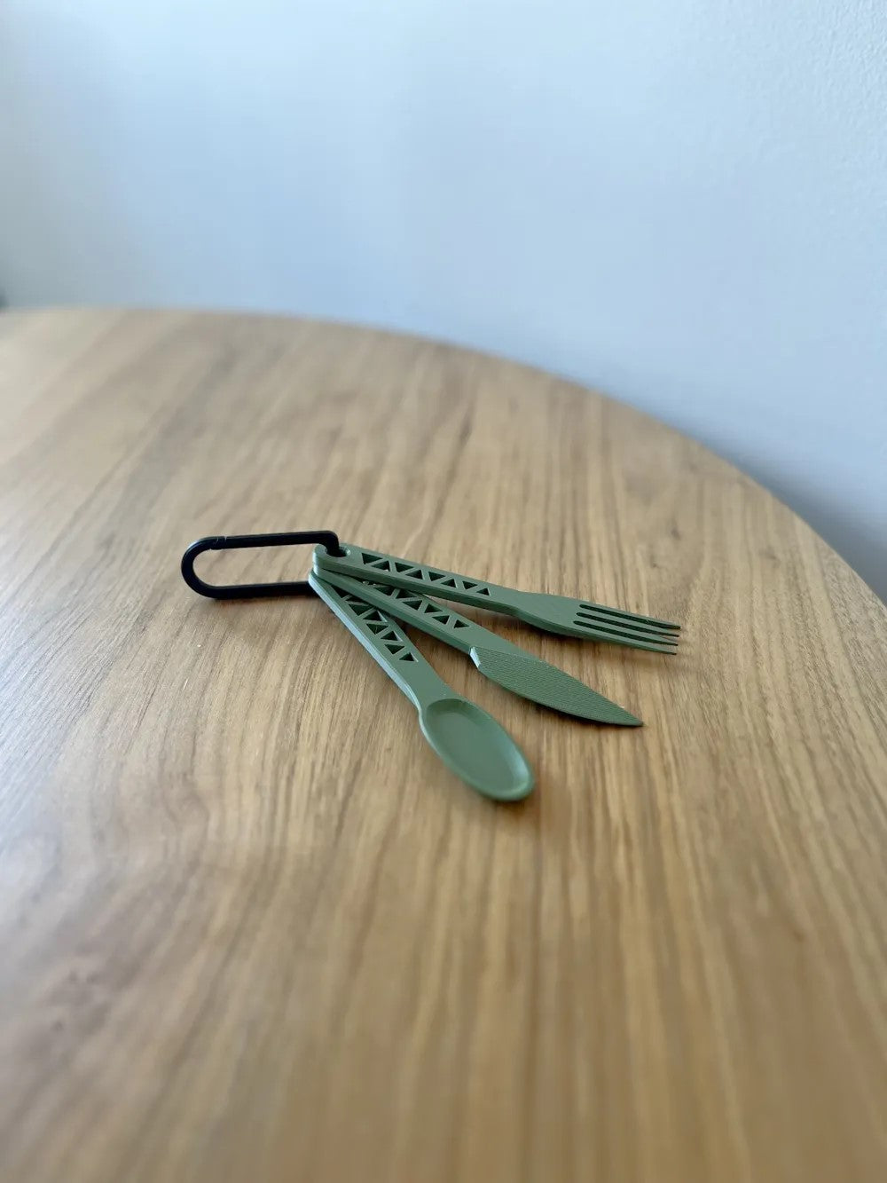 Hike Cutlery Set – Spoon, Fork, Knife with Carabiner Clip – Travel Utensils