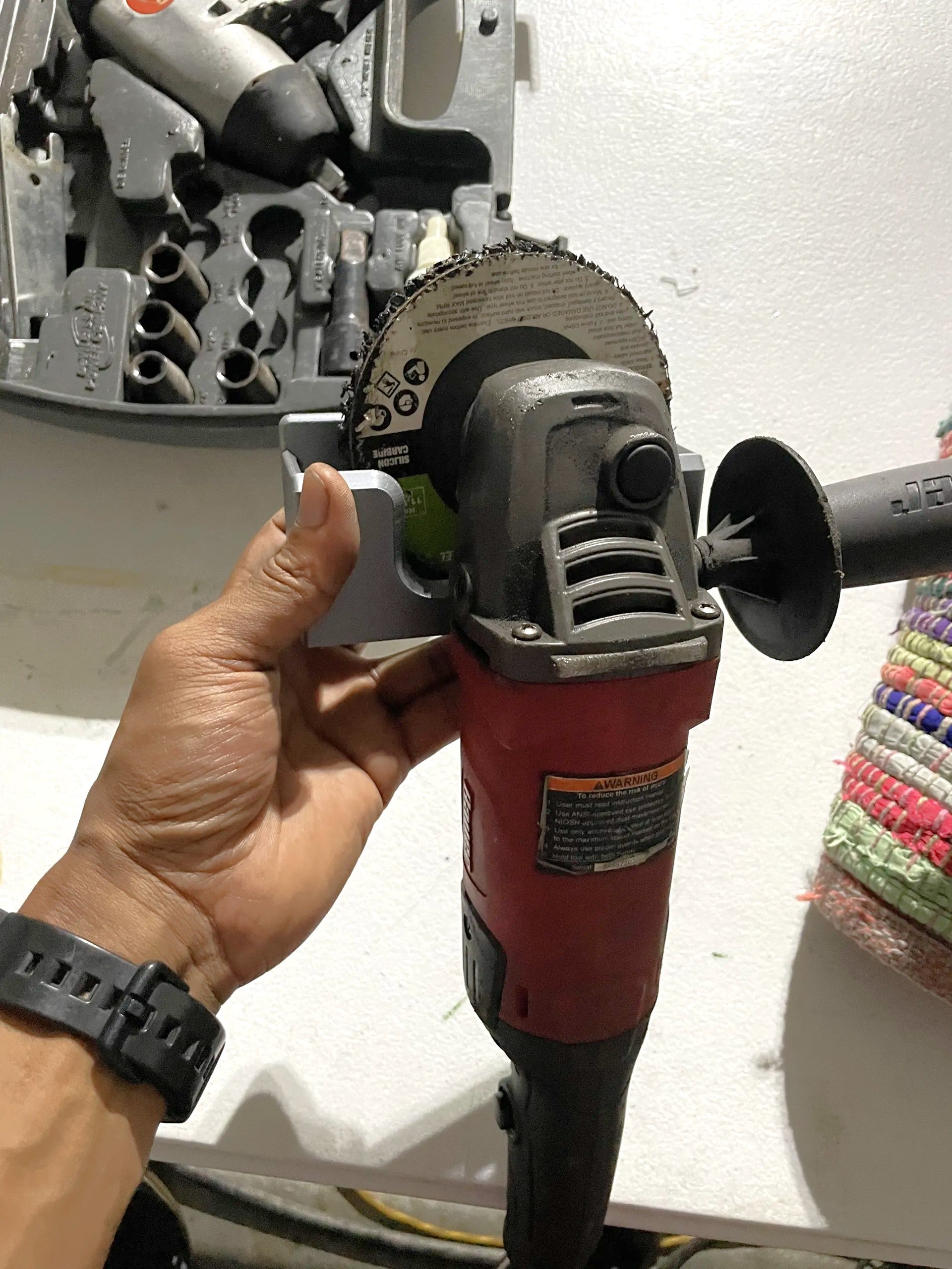 Angle Grinder Wall Mount for 4" Grinders – Sturdy Storage Bracket for Workshop