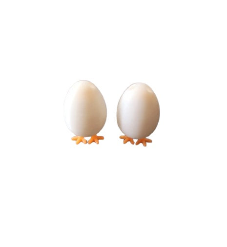 Easter Egg with Chick Leg Earrings – Whimsical Spring Accessories