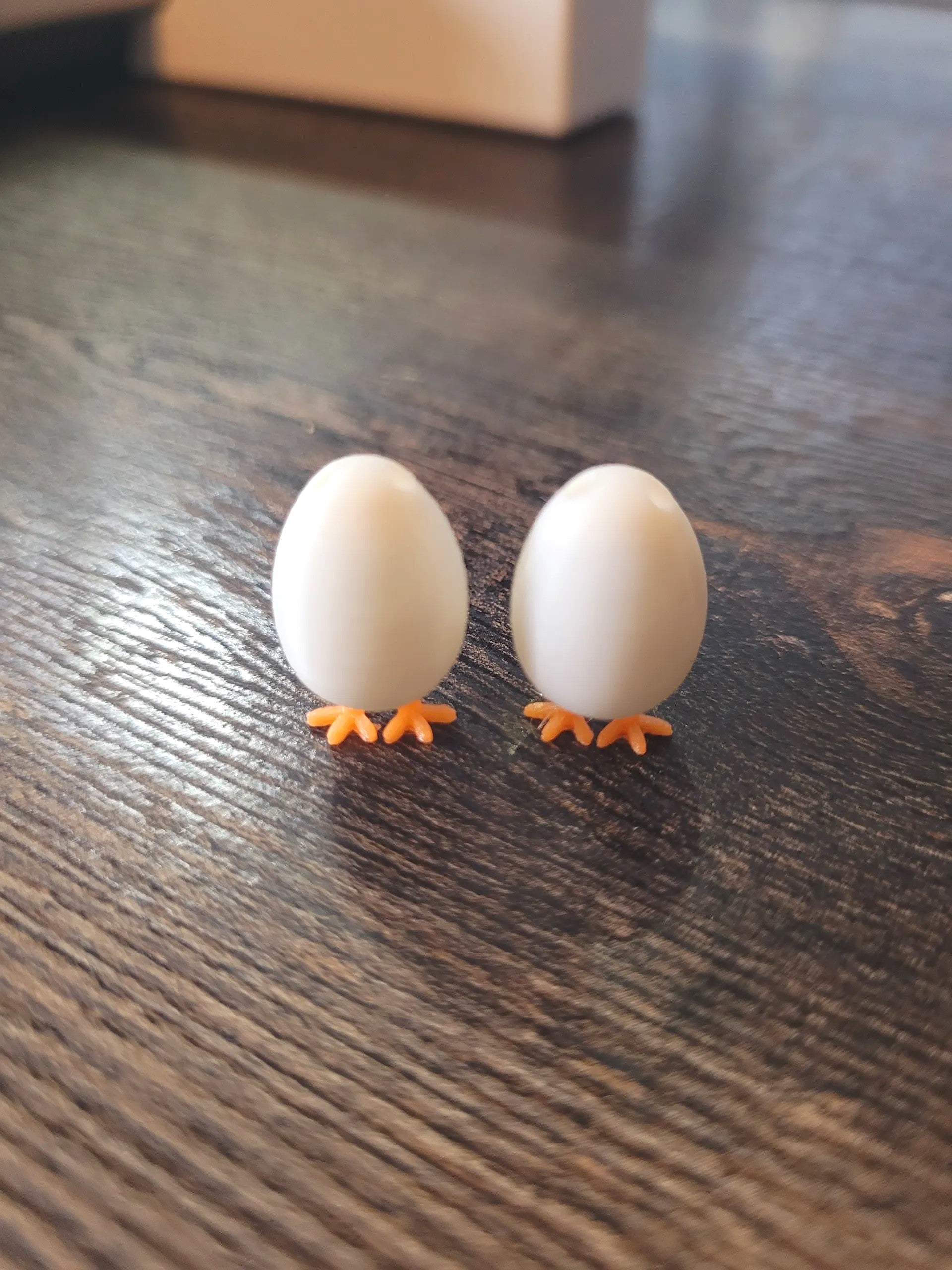 Easter Egg with Chick Leg Earrings – Whimsical Spring Accessories