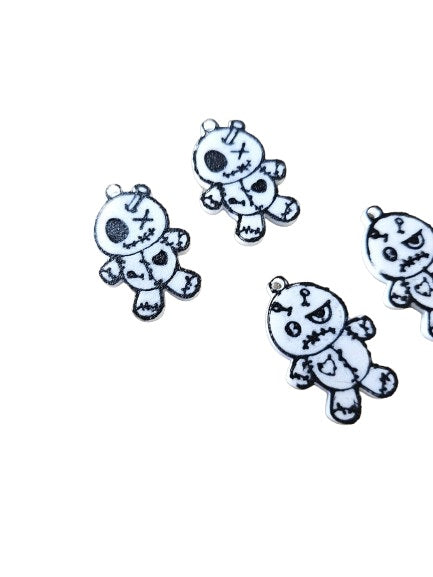 Halloween Voodoo Doll Earrings - Fun and Spooky Plastic Earrings for Halloween