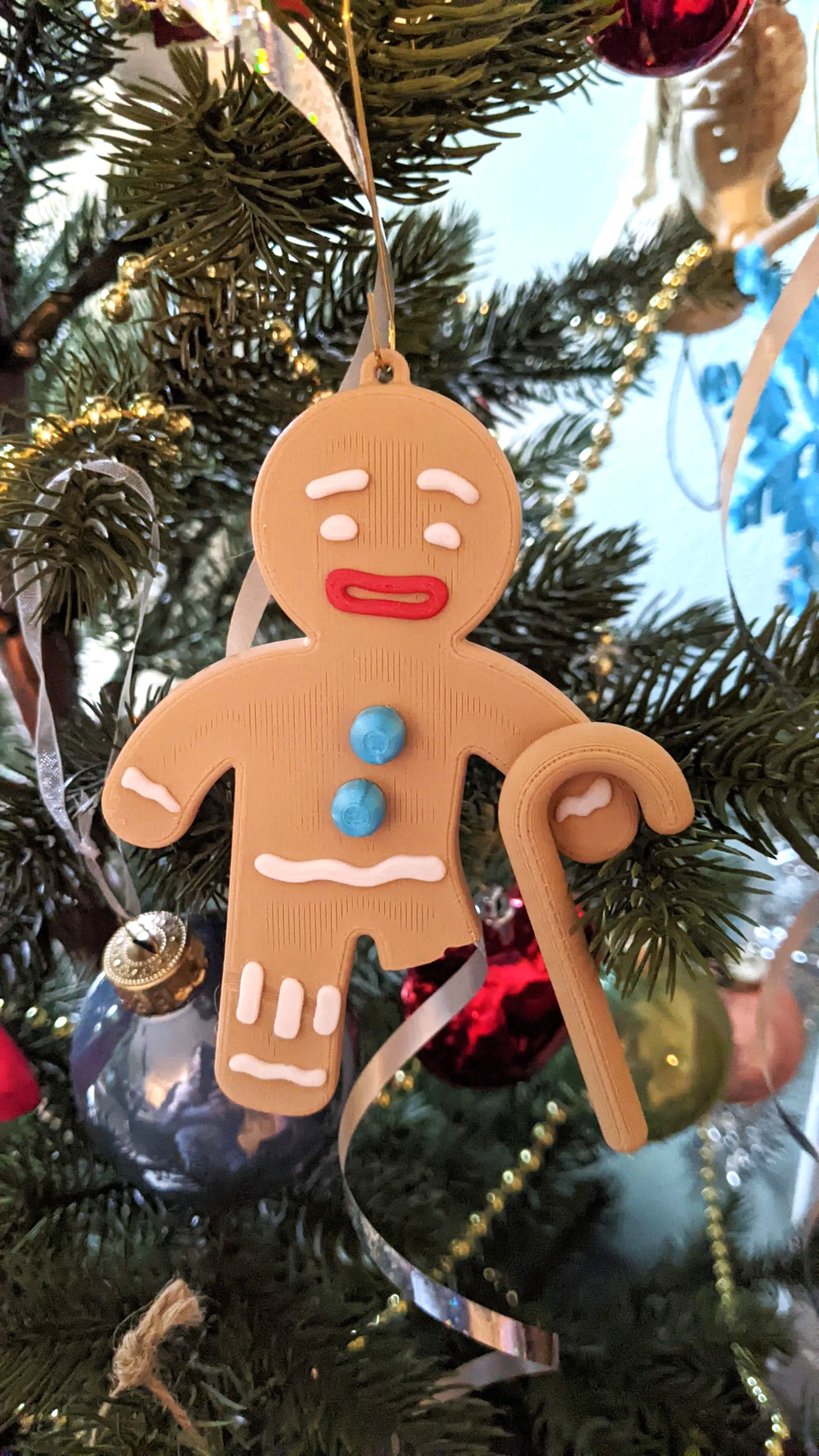 Gingerbread Man with Broken Leg Tree Ornament - Plastic | Christmas Tree Decor
