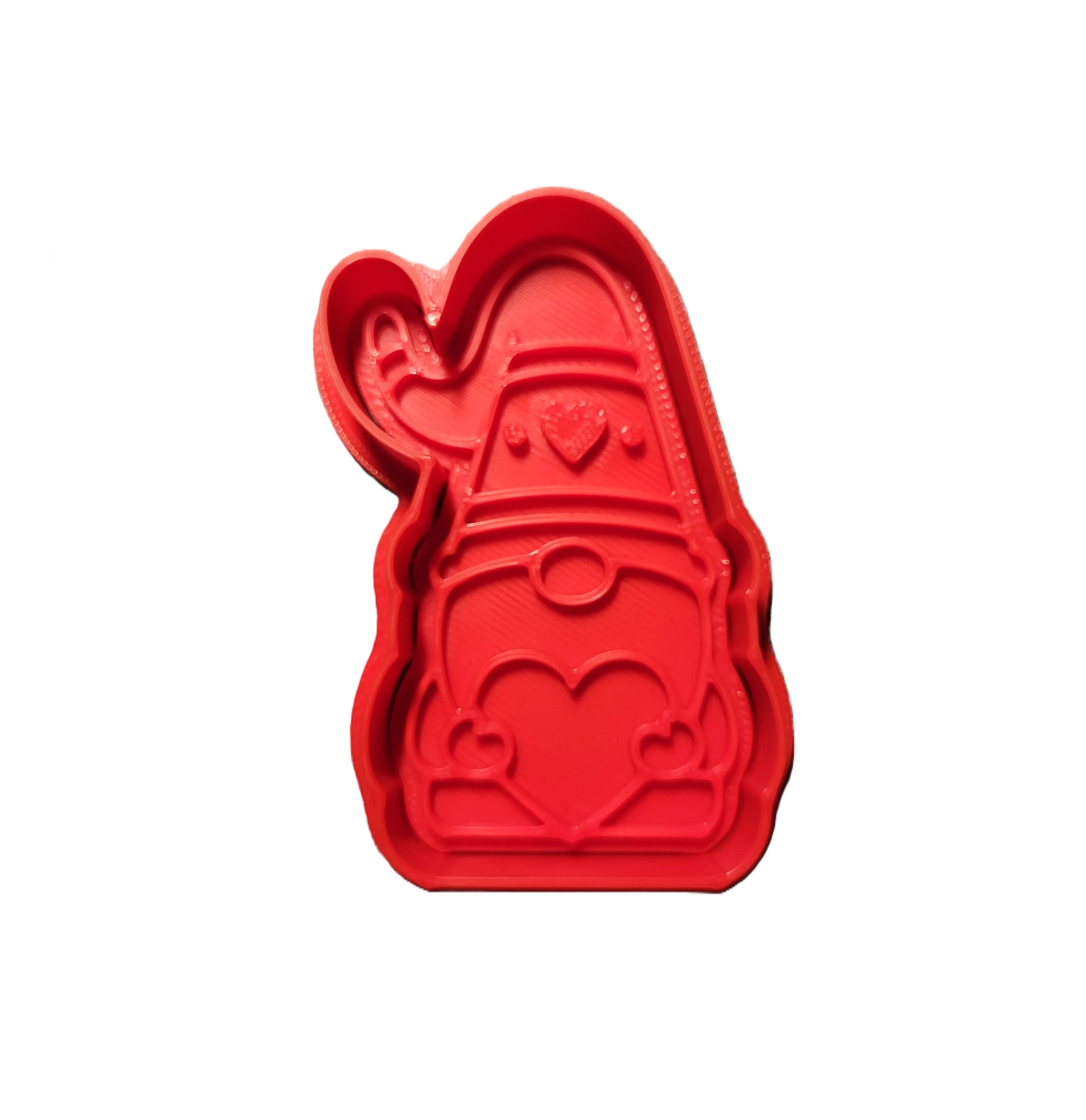 Valentine's Day Gnome Cookie Cutter & Stamp - Plastic | Cute Gnome With Heart Cookie Cutter