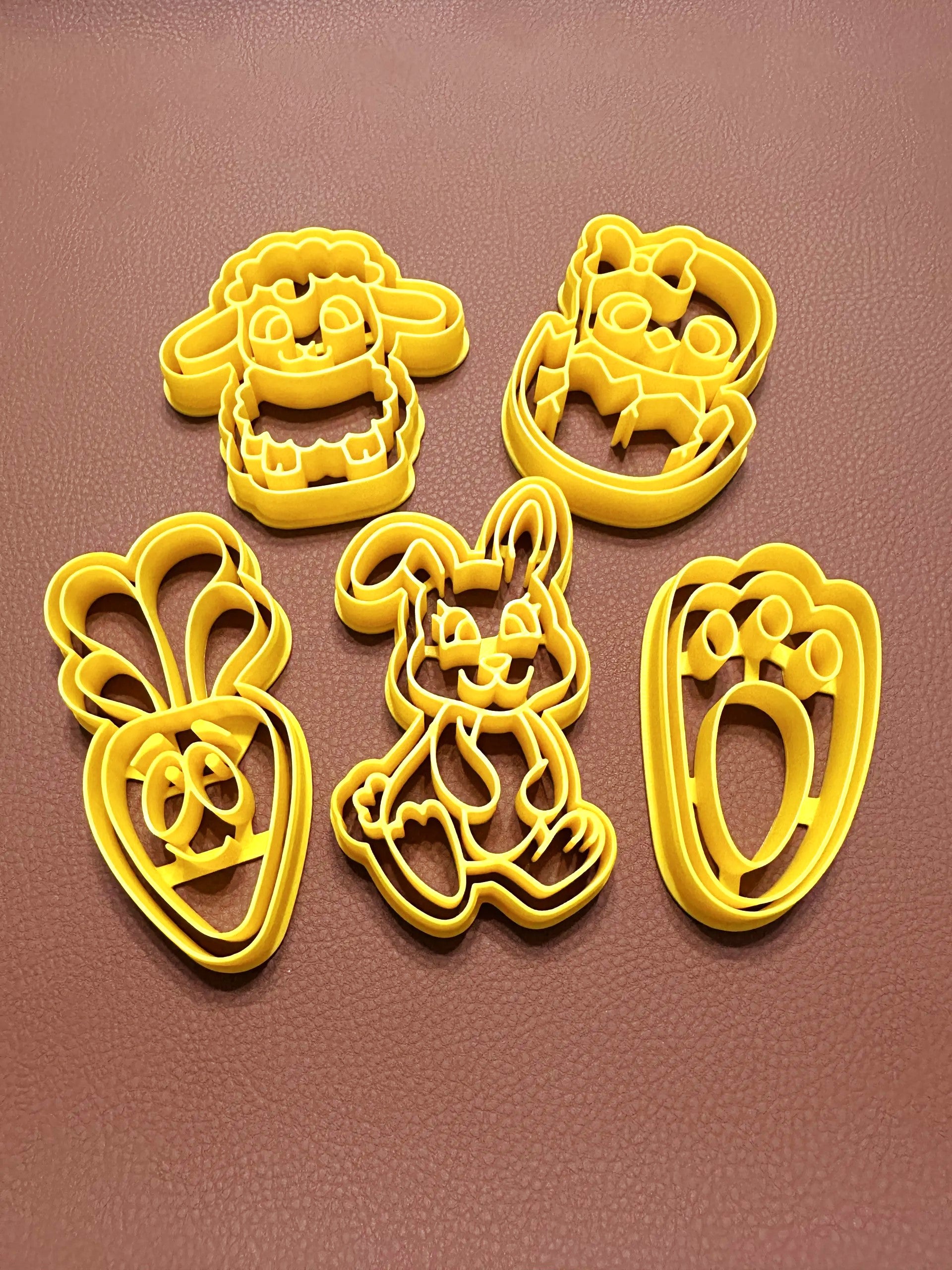 5 Pcs Easter Cookie Cutters – Bunny, Chick, and Carrot Shapes for Festive Baking