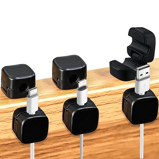 5pcs Magnetic Cable Management Clips, Self Adhesive Cord Organizer Holder