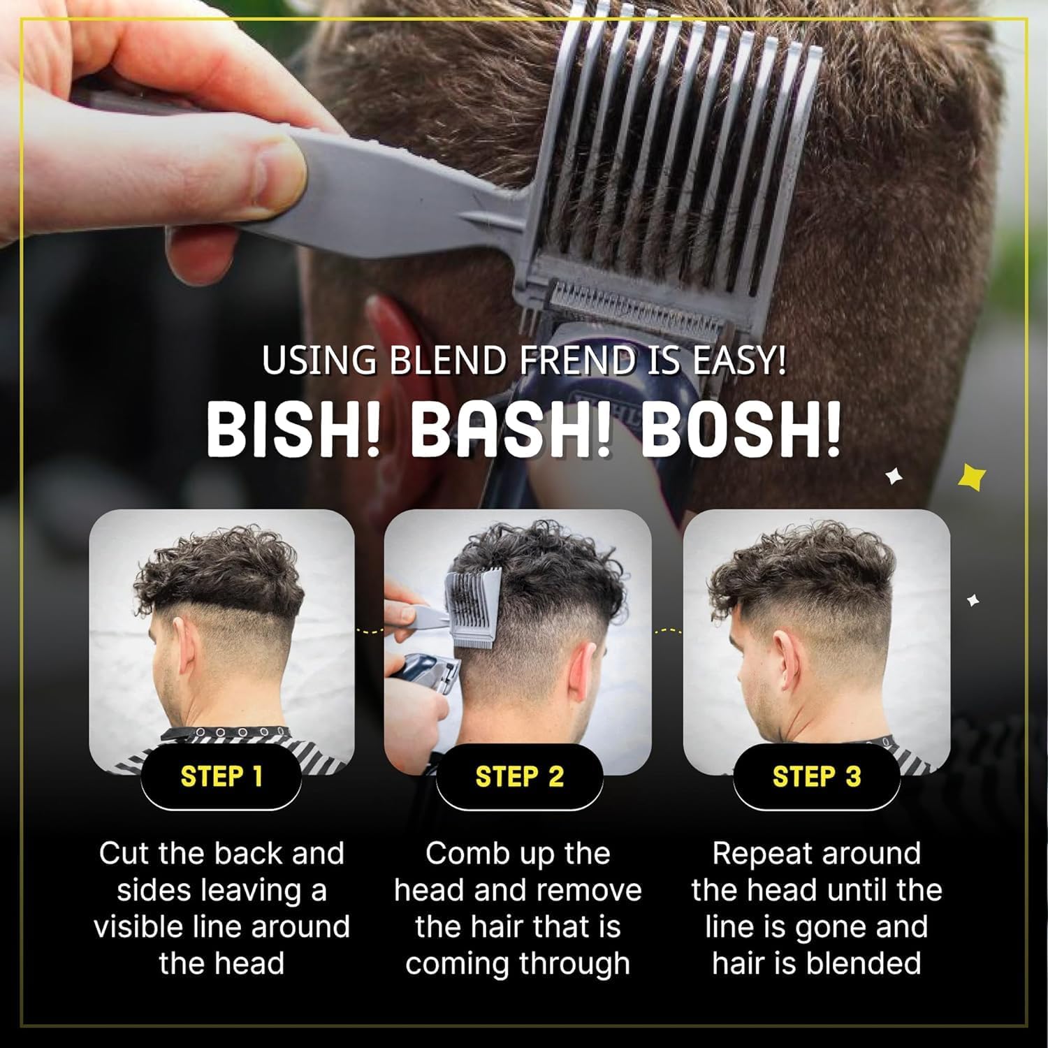 Barber comb - Professional Barber Comb -Comb Left Handed Original Grade (17mm)