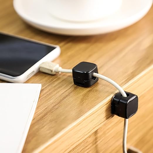5pcs Magnetic Cable Management Clips, Self Adhesive Cord Organizer Holder