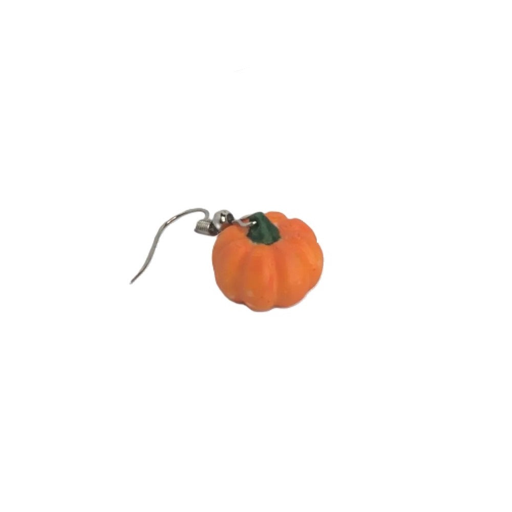 Mini Halloween Pumpkin Earrings – Festive Plastic Earrings for Halloween Fun