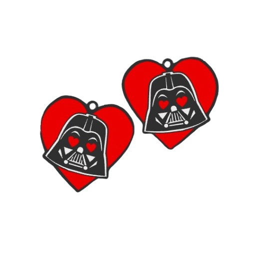 Vader in Love Valentine's Earrings - Plastic | Fun Valentine's Day Jewelry Gift