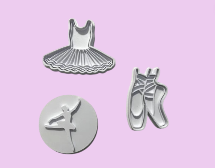 3 Pcs Ballerina Cookie Cutters and Stamps – Perfect for Dance-Themed Baking