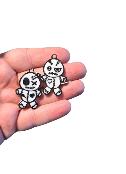 Halloween Voodoo Doll Earrings - Fun and Spooky Plastic Earrings for Halloween