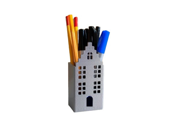 Canal House Pencil Holder - Stylish Plastic Desk Decor for Home and Office