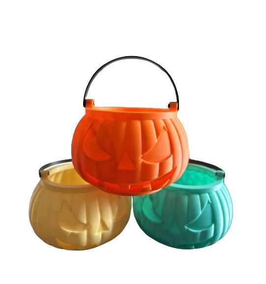Halloween Pumpkin Trick or Treat Bucket - Halloween Fall Bucket for Kids