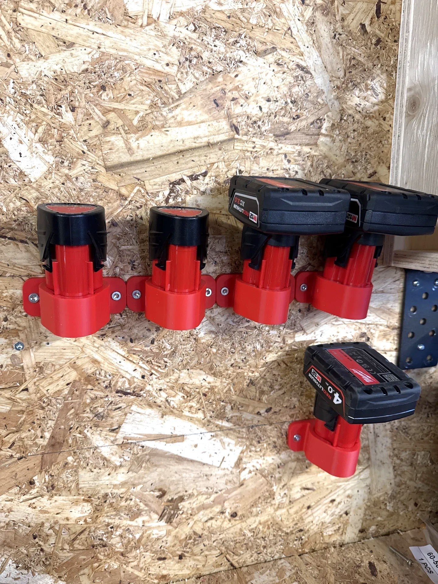 Milwaukee M12 Battery Holder – Wall or Bench Mount Bracket for 12V Batteries