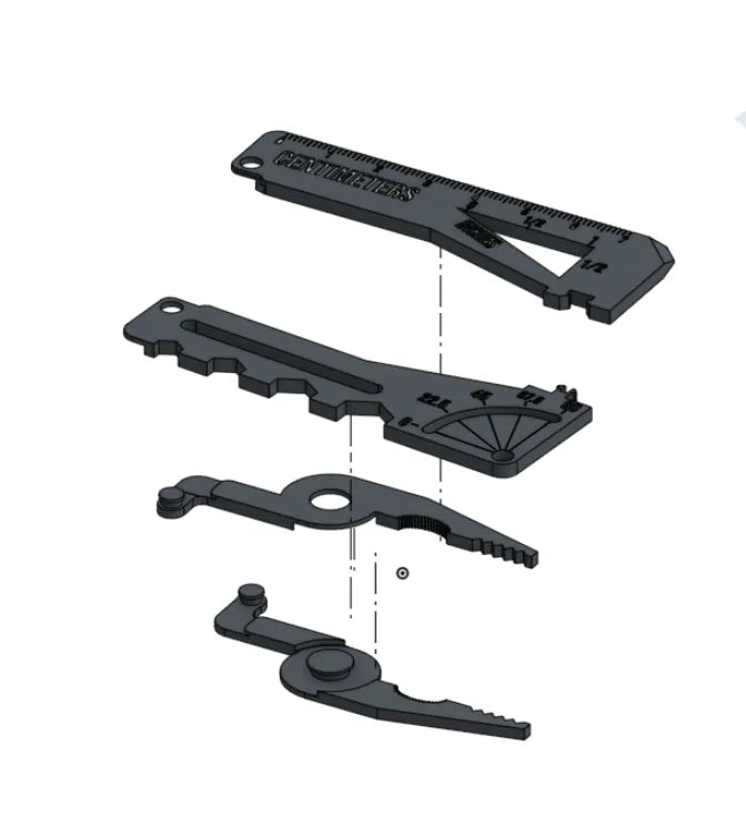 Credit Card Pliers and Measurement Tools - Compact Plastic Multi-Tool