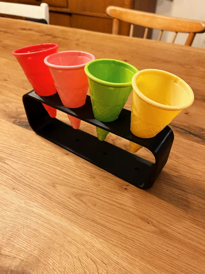 Ice Cone Holder - 4 Holes Plastic Ice Cream Cone Holder Display Stand