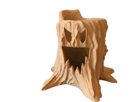 Halloween Tree Stump - Spooky Face LED Candle Tree Stump for Halloween
