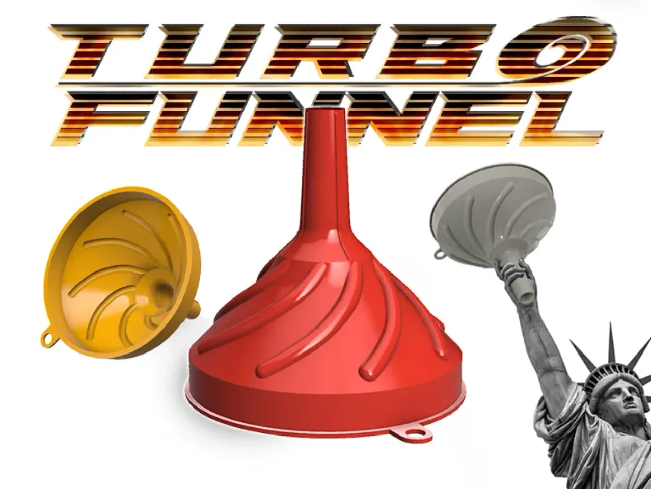 Turbo Funnel-Funnels for Filling Bottles or Containers