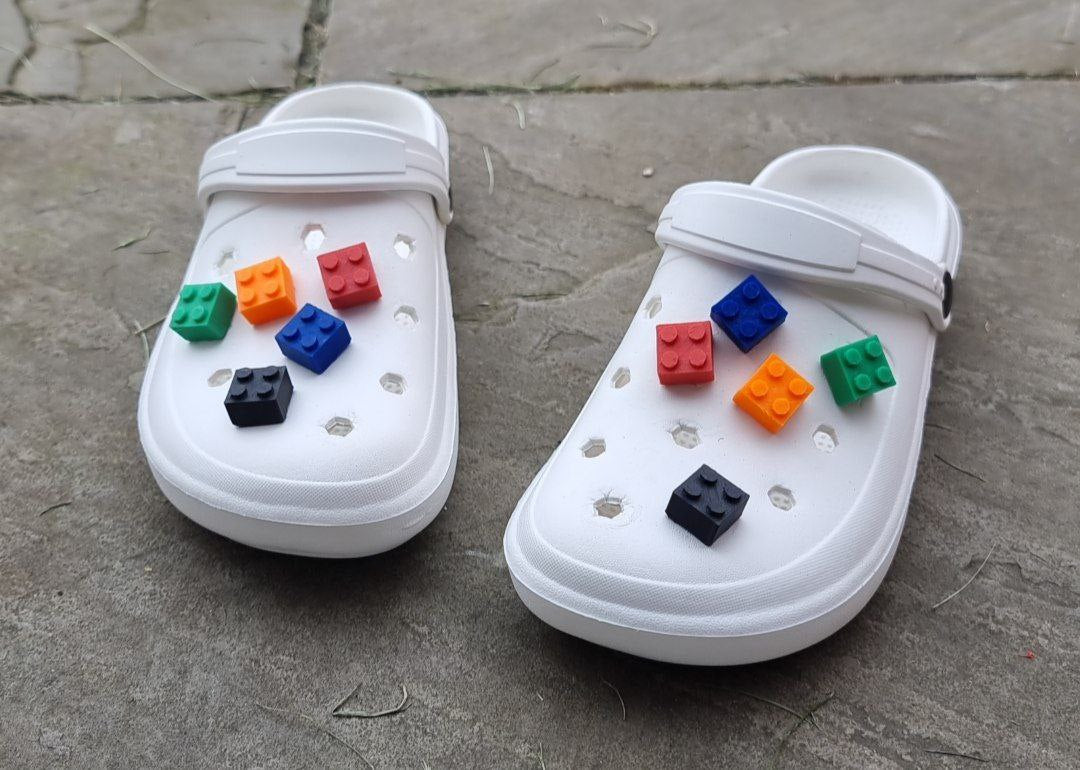 Plastic Square Brick Block Charms - 10 Pcs Square Bricks (Random Colors)