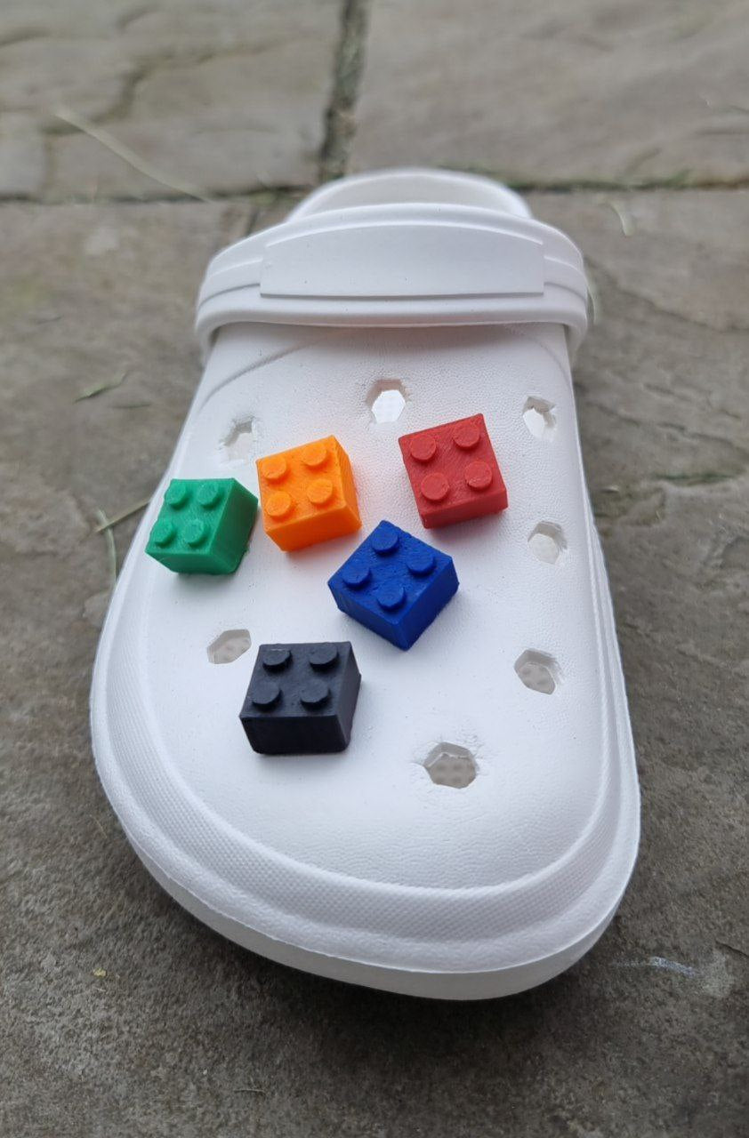 Plastic Square Brick Block Charms - 10 Pcs Square Bricks (Random Colors)