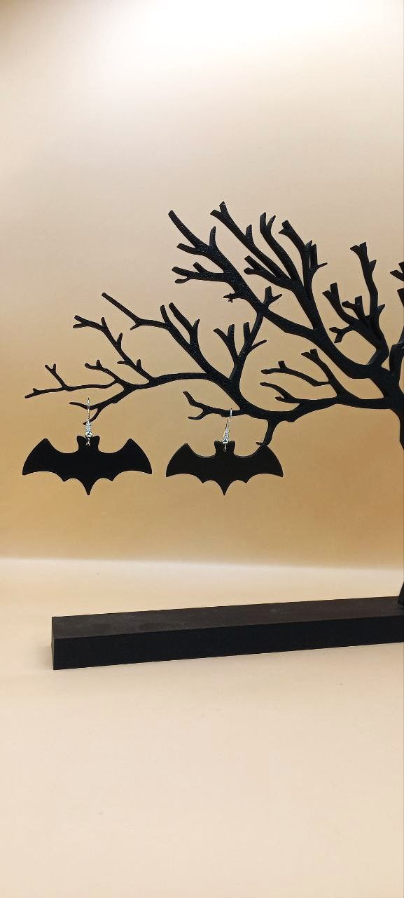 Halloween Bat Earrings - Spooky Plastic Earrings for Halloween Fun