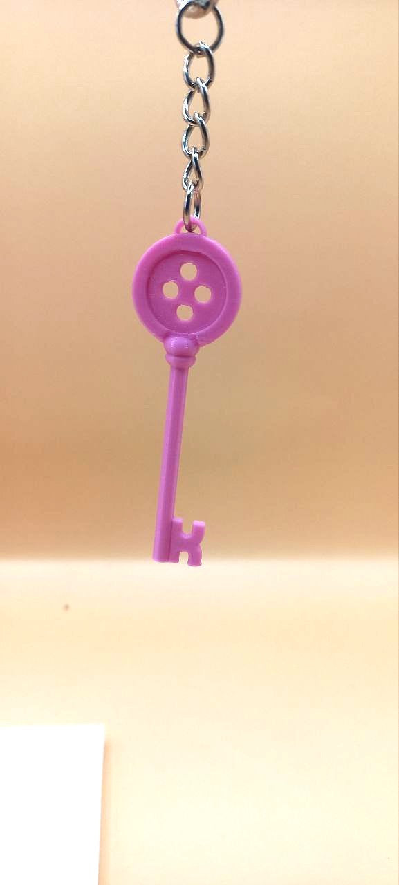 Coraline Key Shaped Keychain – Spooky Halloween Plastic Keychain for Bag pack