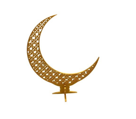 Ramadan Crescent Moon Table Decor – Elegant Islamic Decoration for Iftar & Eid Celebrations