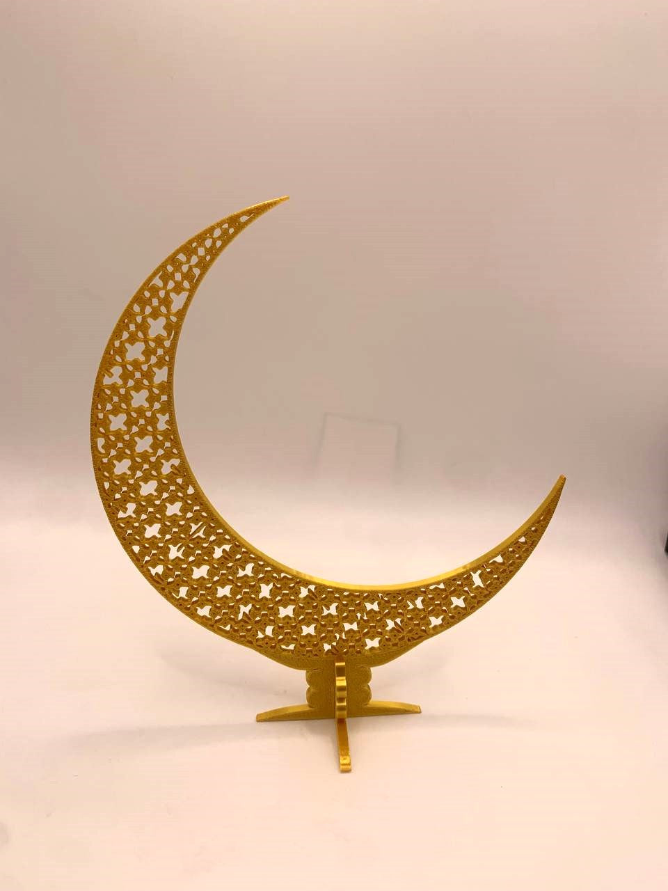 Ramadan Crescent Moon Table Decor – Elegant Islamic Decoration for Iftar & Eid Celebrations