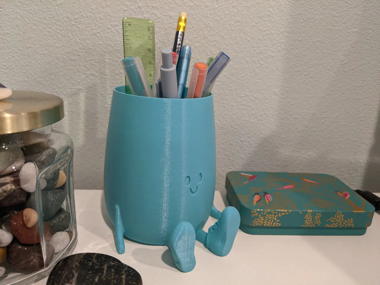 Happy Face Pen Holder, Cute Pen Holder, Stationary Organizer