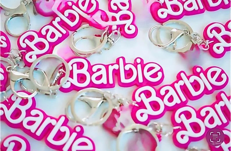 Barbie Logo Keychain - Pink Doll Inspired Bag Keychain for Barbie Girls