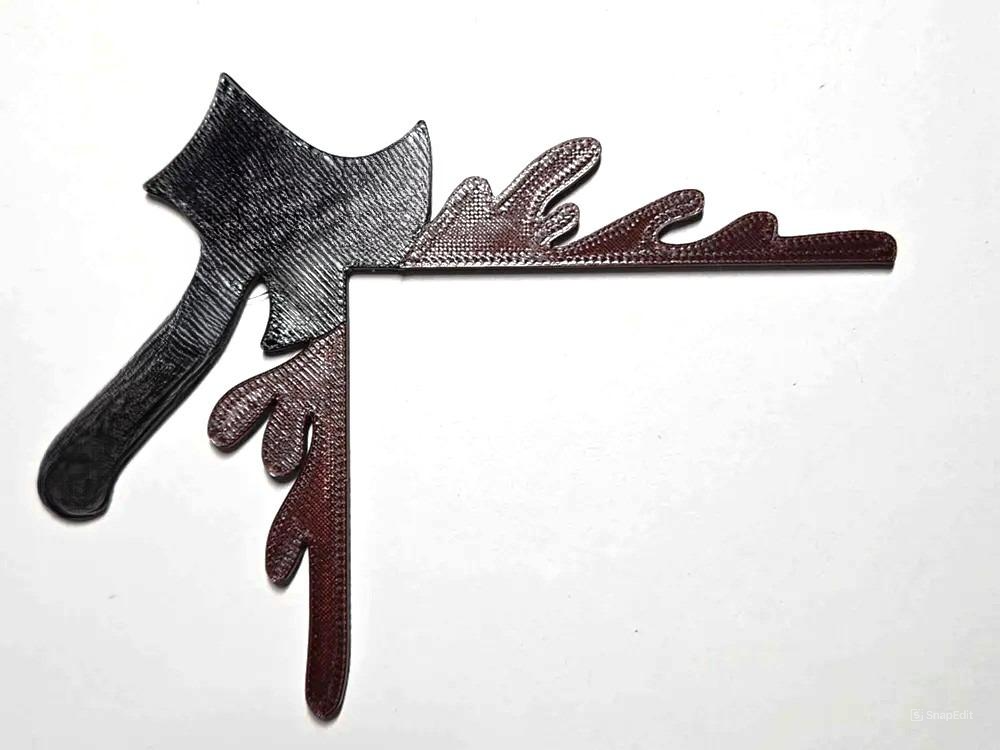 Axe Bloody Door Frame Topper - Realistic Halloween Decoration
